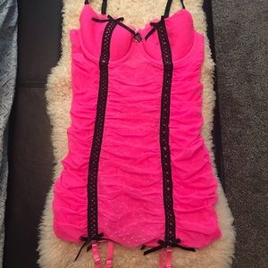 Victoria Secret pink lingerie.